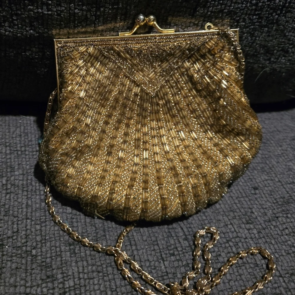 Valerie Stevens | Vintage Beaded Shell Evening Clutch Purse